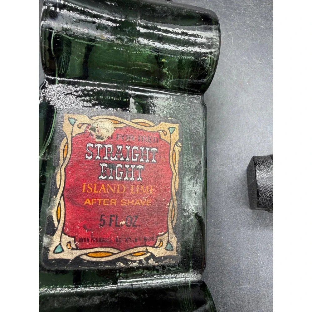 Vintage Avon Sterling Six Emerald Green Glass Car Decanter Bottle 1900s Roadster